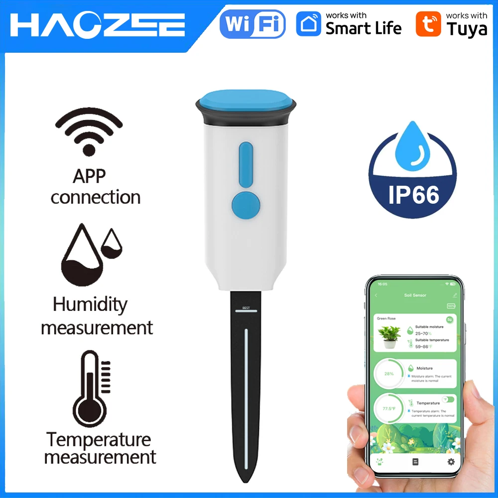 Smart Garden Monitor - Haozee Tuya Akıllı WiFi Toprak Nem
