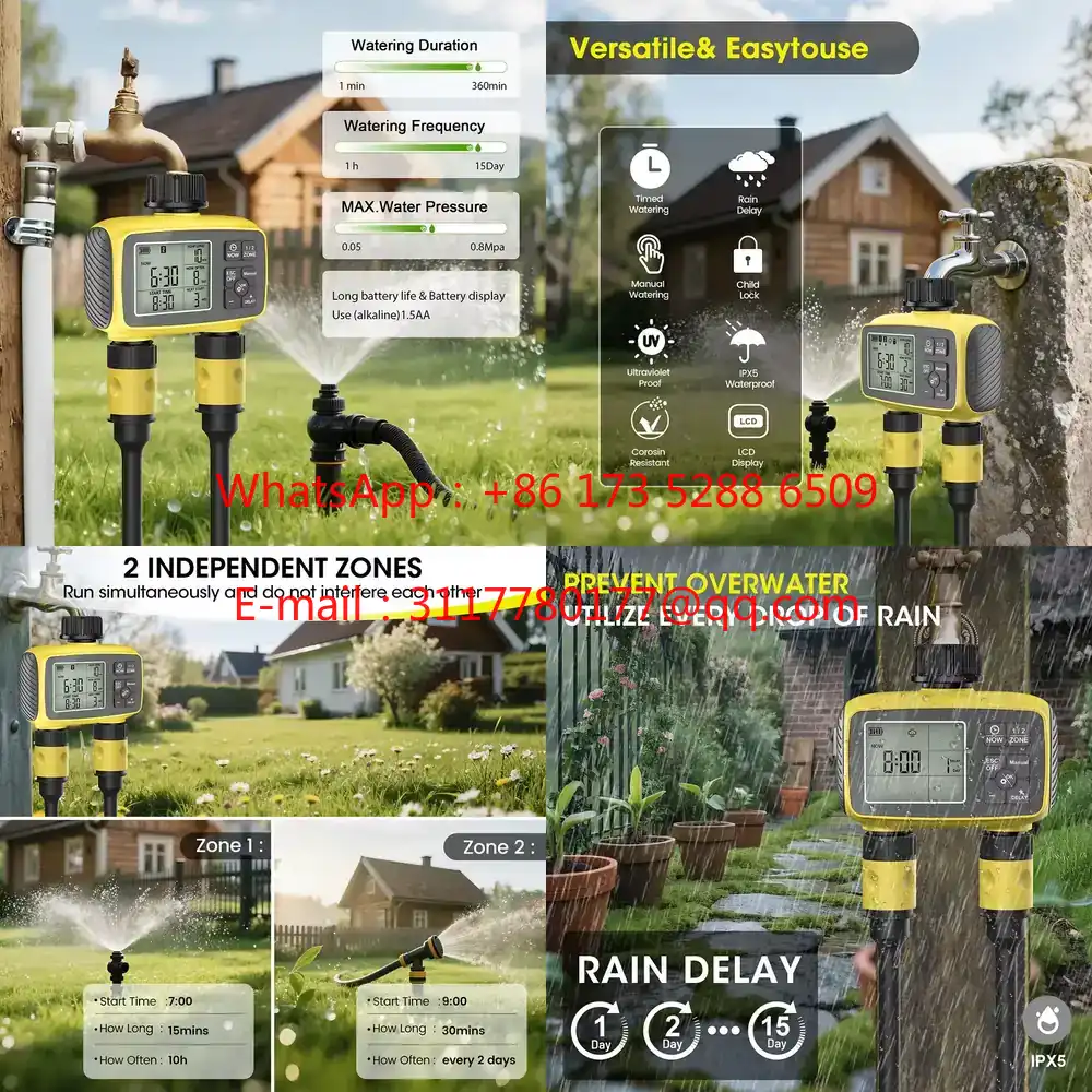 Smart Garden Zone - WAP01 Geniş Ekranlı Bahçe Sulama Zamanlayıcısı
