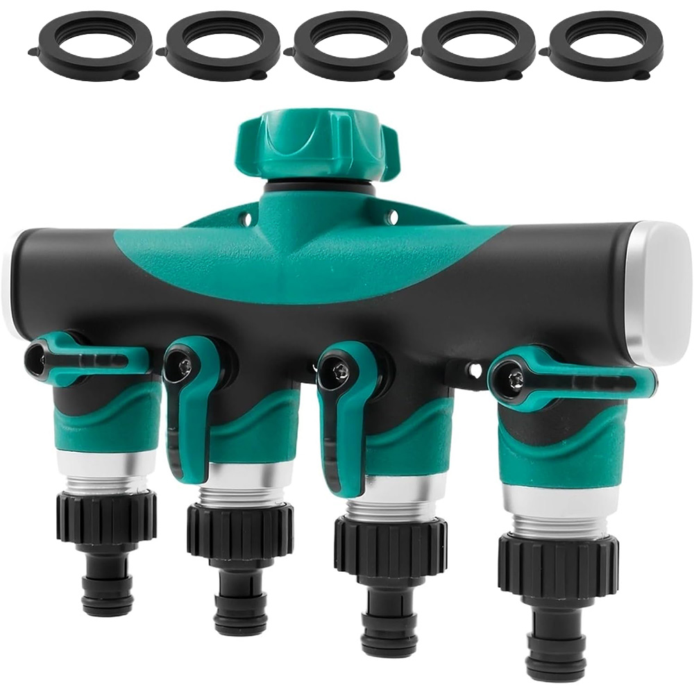 Smart Garden Hose Valve - Ağır Hizmet Tipi Metal 4 Yollu