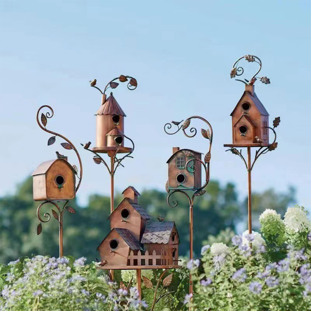 Smart Garden Mini - Birdhouse bahçe Stakes açık dekor Metal